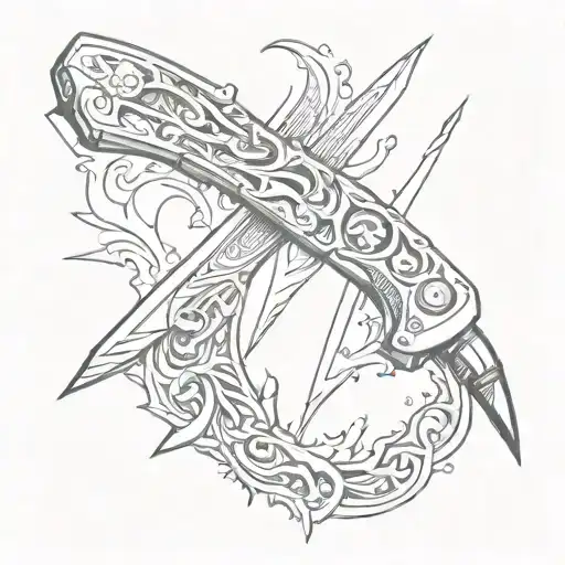 blade razor tattoo design idea
