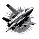 gym and aerospace tattoo design idea