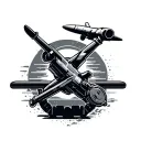 gym and aerospace tattoo design idea