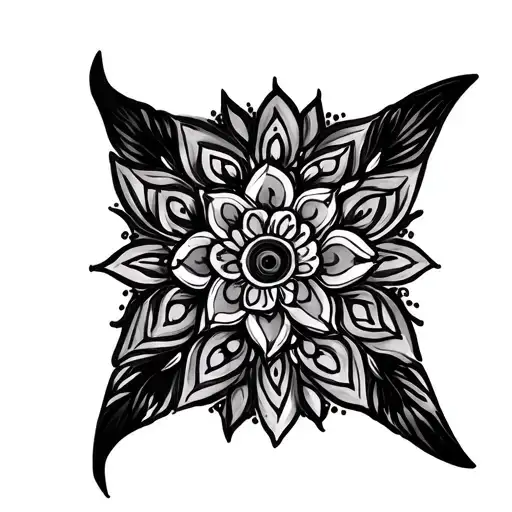ornamental, mandala, or henna-inspired tattooing, with elements of dotwork and geometric tattooing tattoo design idea