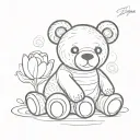 teddy bear sitting tattoo design idea