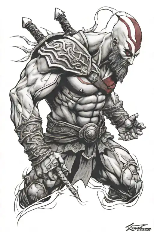 kratos god of war tattoo design idea