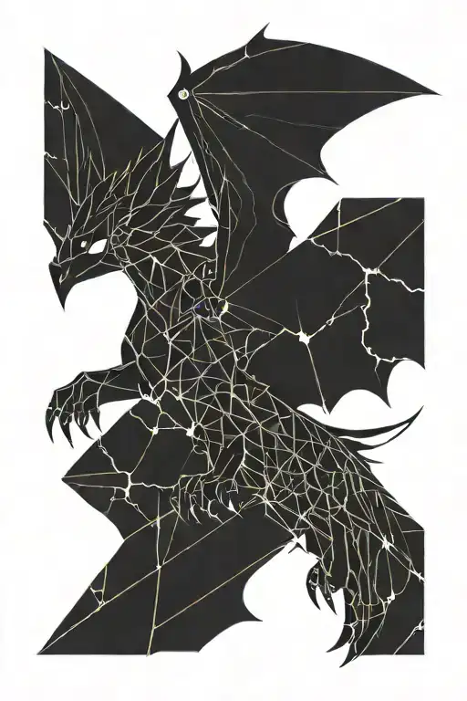 Nightfury flying with lightning bolts tattoo design idea