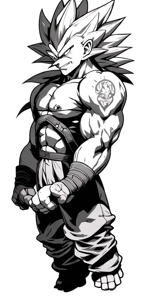gogeta with tmnt tattoo design idea