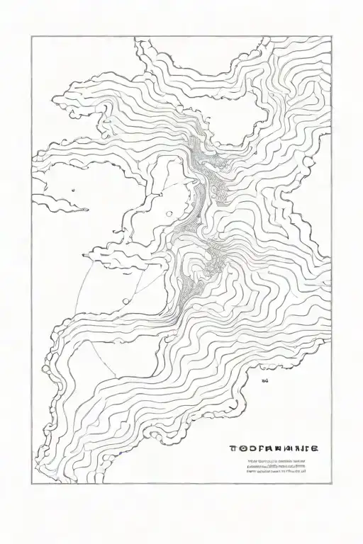 topographic map outline tattoo design idea