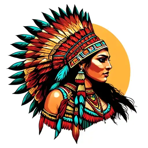 Aztecs Warrior Princess Mexican tattoo design idea