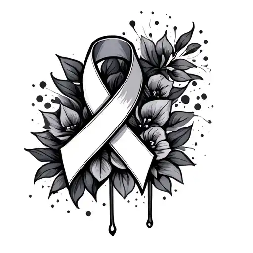 Breast cancer ribbon tattoo design idea