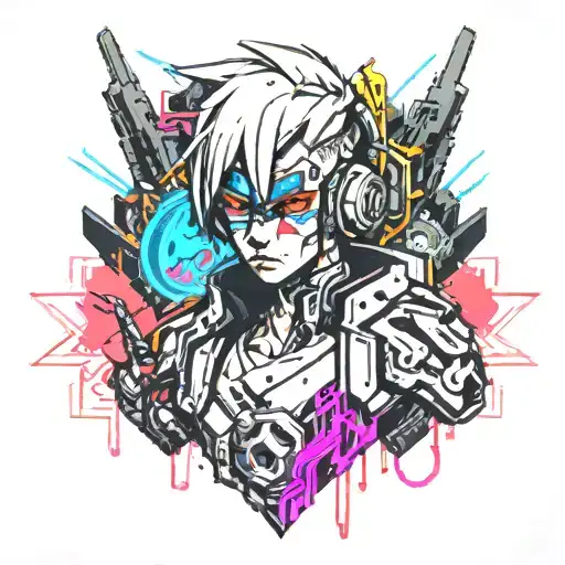 Cyberpunk edgerunners tattoo design idea
