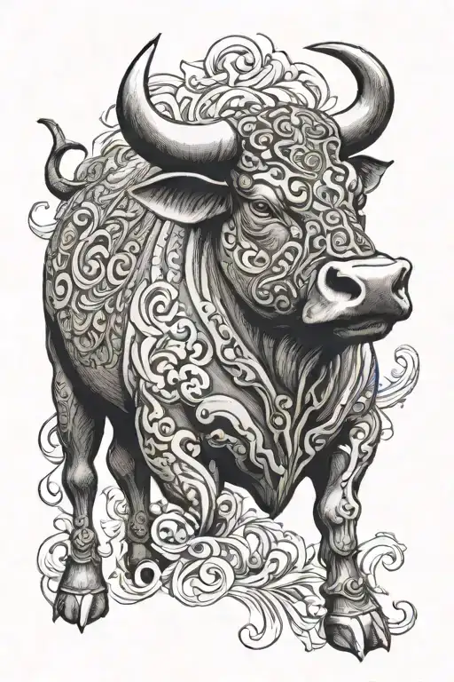 Spanish bull tattoo design idea