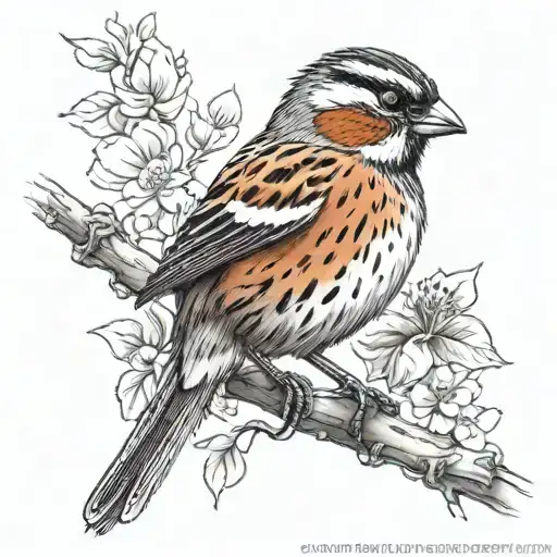 Little Housesparrow bird Music shoulder tattoo that also represents Love, Loyality and Friendship. tattoo design idea