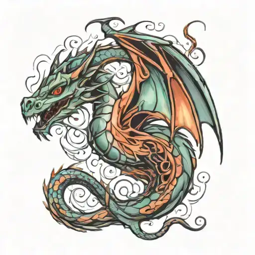 suicide awareness and dragon tattoo design idea