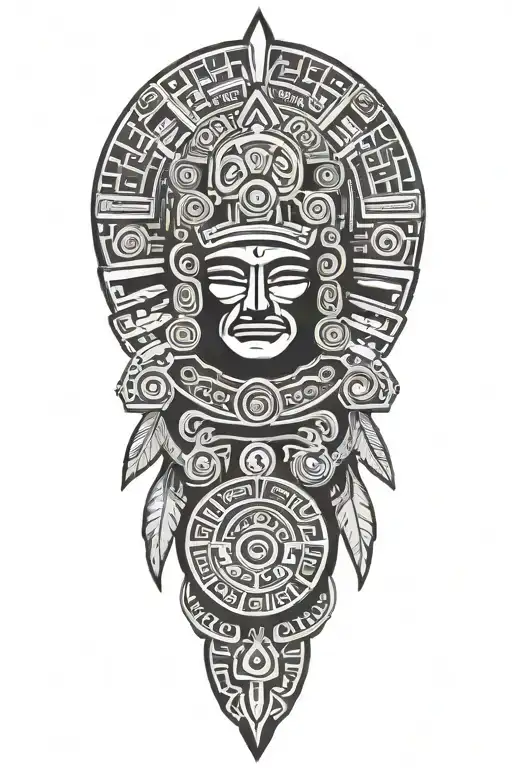 Aztec symbols tattoo design idea