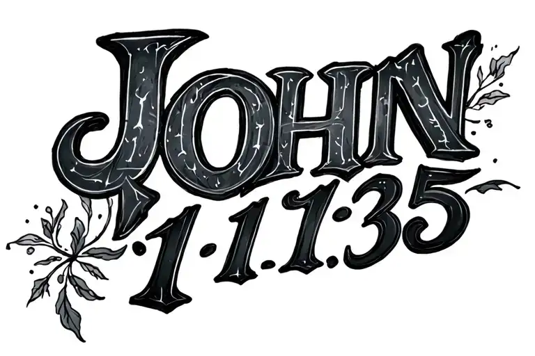 "JOHN 11:35" bible verse tattoo design idea