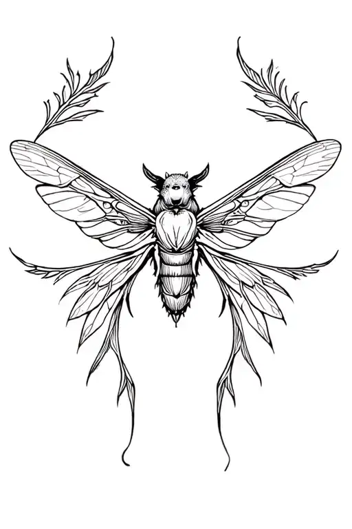 cicada raven and bear totem pole inspired design tattoo design idea