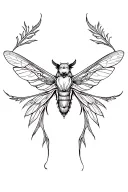 cicada raven and bear totem pole inspired design tattoo design idea