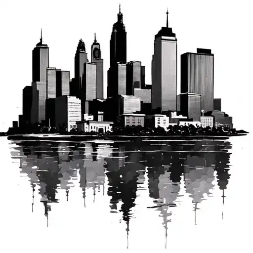 baltimore skyline silhouette tattoo design idea