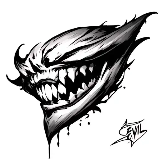 Evil Smile tattoo design idea