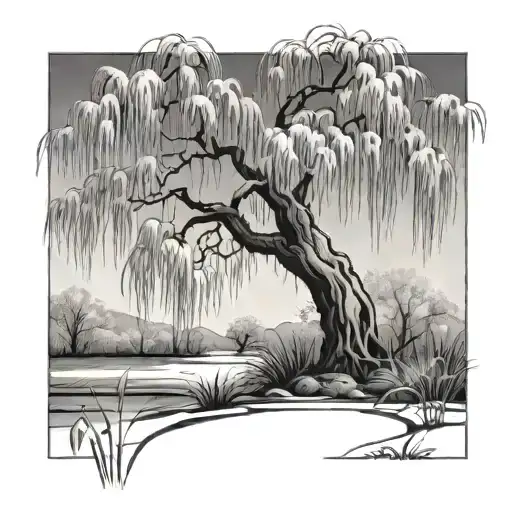 457+ Weeping Willow Tree Tattoo Ideas - BlackInk AI