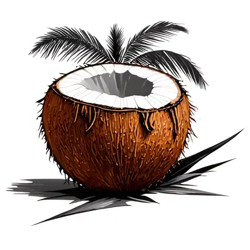 coconut tree with VI-IX-MMXV tattoo design idea