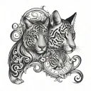 Design a tattoo featuring the names or symbols of your son and daughters, using a black-grey style to represent the bond and love within your family tattoo design idea