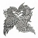 Design a tattoo featuring the names or symbols of your son and daughters, using a black-grey style to represent the bond and love within your family tattoo design idea