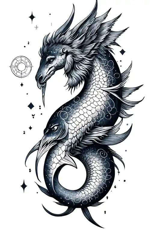 aquarius Pisces Sagittarius astrology signs tattoo design idea