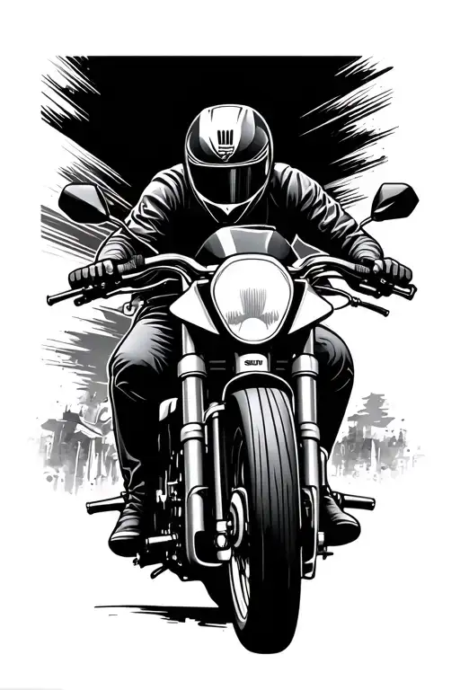 forearm Suzuki motorcycle riding tattoo design idea