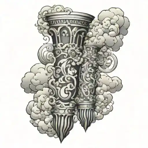 pillar of fire and pillar of cloud forearm sleeve tattoo design idea