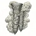 pillar of fire and pillar of cloud forearm sleeve tattoo design idea