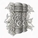 pillar of fire and pillar of cloud forearm sleeve tattoo design idea