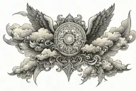clouds as wings tattoo design idea
