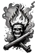 tig torch surrounded by smoke tattoo design idea