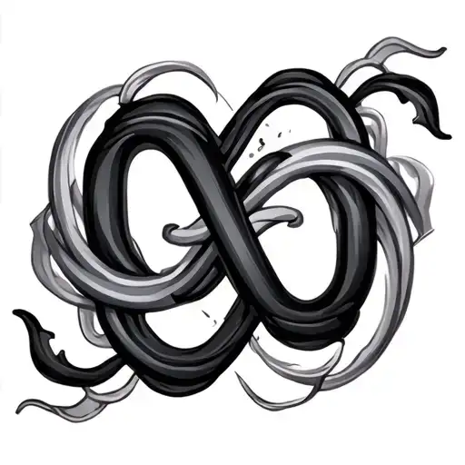 Two script L’s intertwined to form a soft infinity loop tattoo design idea