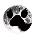 moon on may 31st 2023 mixed with a dog paw print tattoo design idea