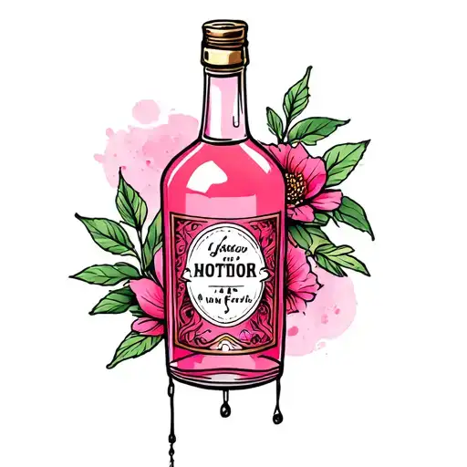 A Pink bottle. tattoo design idea