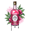 A Pink bottle. tattoo design idea