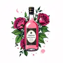 A Pink bottle. tattoo design idea