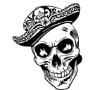 mariachi skull tattoo design idea