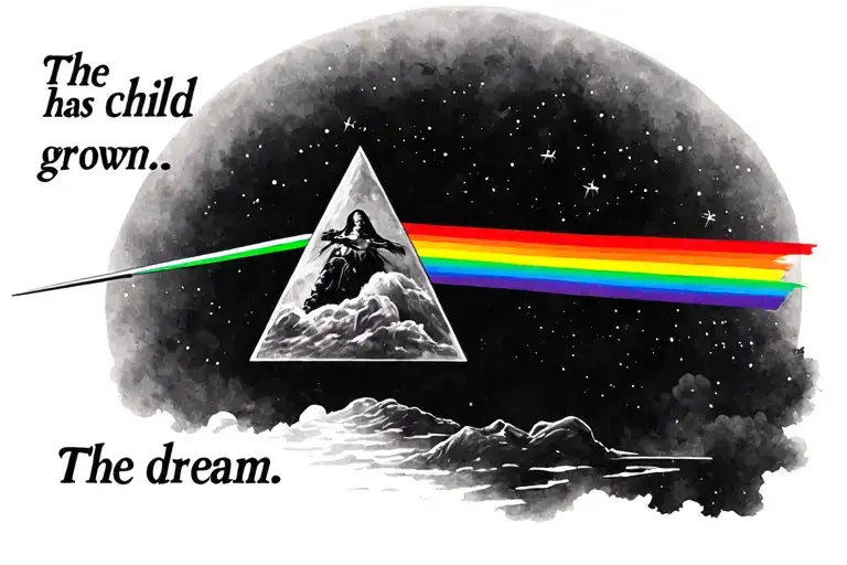 "The child has grown .The dream" pink floyd tattoo design idea