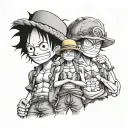 one piece luffy, ace, and sabo tattoo design idea