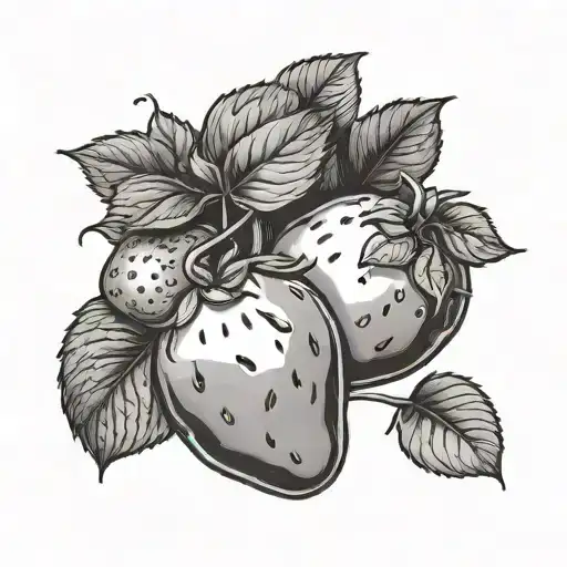 potato and strawberry  tattoo design idea