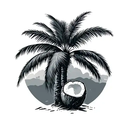 coconut tree tattoo design idea