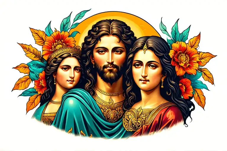 god and family tattoo design idea