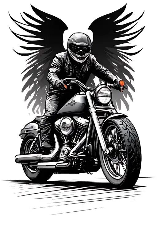 Harley Davidson motorcycle cruising tattoo design idea