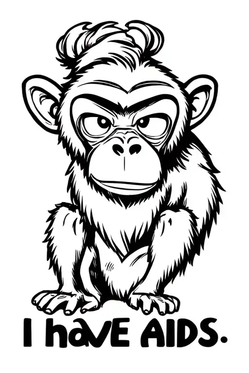 "I have aids" Monkey tattoo design idea