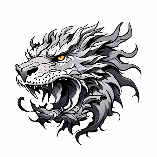 Leo Dragon tattoo design idea