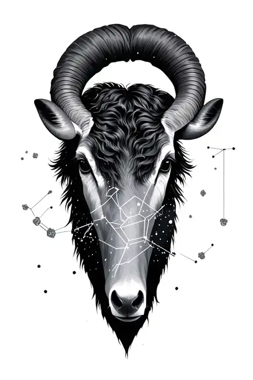 Florida Aries constellation surrounded tattoo design idea