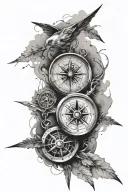 1. Realistic and abstract 2. On the tricep and outer bicep fully covered3. Freedom4. Broken compass and stopwatch wit tattoo design idea