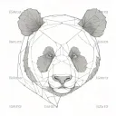 Panda bear head frontal view tattoo design idea