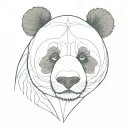 Panda bear head frontal view tattoo design idea